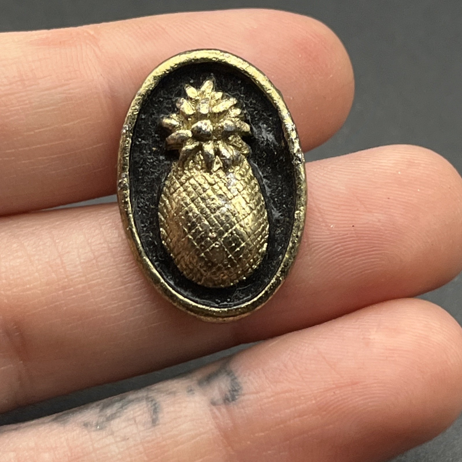 Pineapple Gold Tone Fruit Lapel Hat Pin
